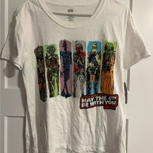 Star Wars "May The 4th Be With You" White Graphic Tee